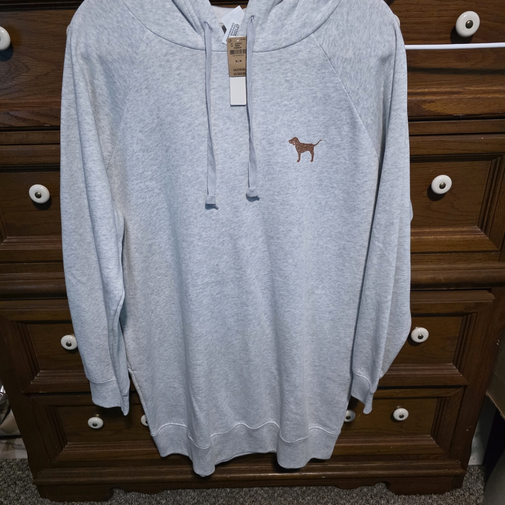 PINK Victoria's Secret Light Gray Hoodie Dress